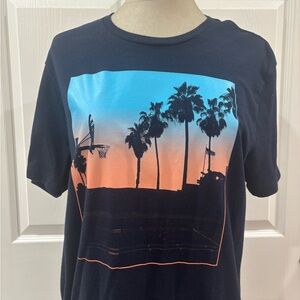 Navy old navy  Blue Graphic T-Shirt with Sunset basketballDesign